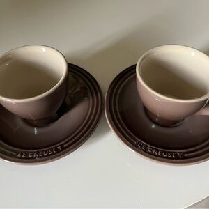 Le Creuset Brown and Cream Espresso Set